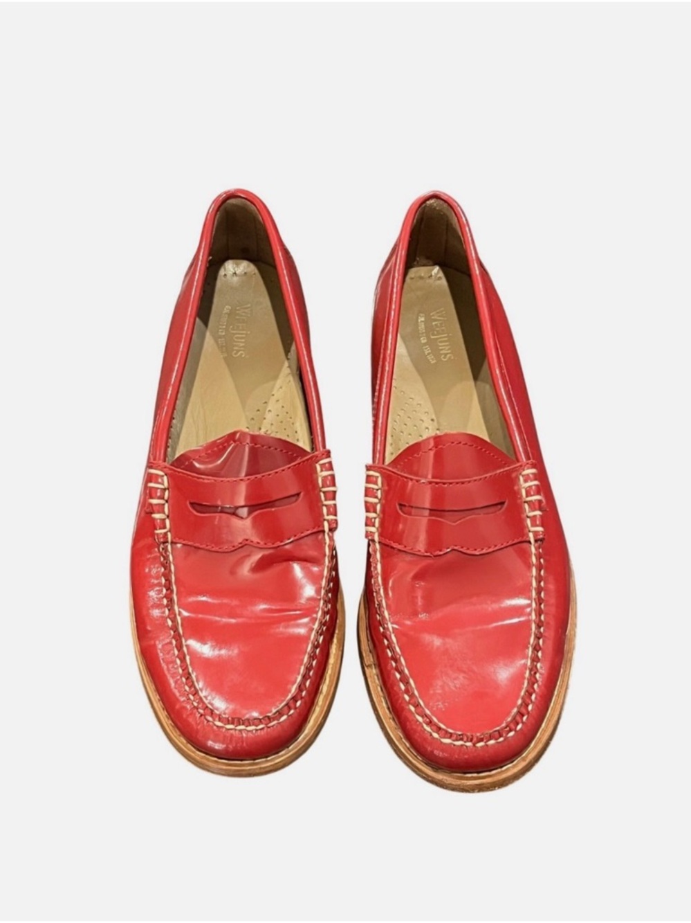 Red Whitney Weejuns Patent Leather Penny Loafer
